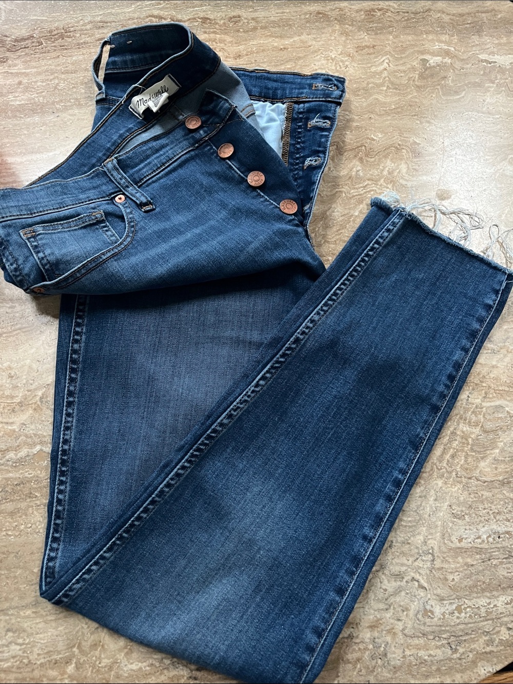 Madewell Indigo Blue Button-Fly Jeans - Picture 3 of 3